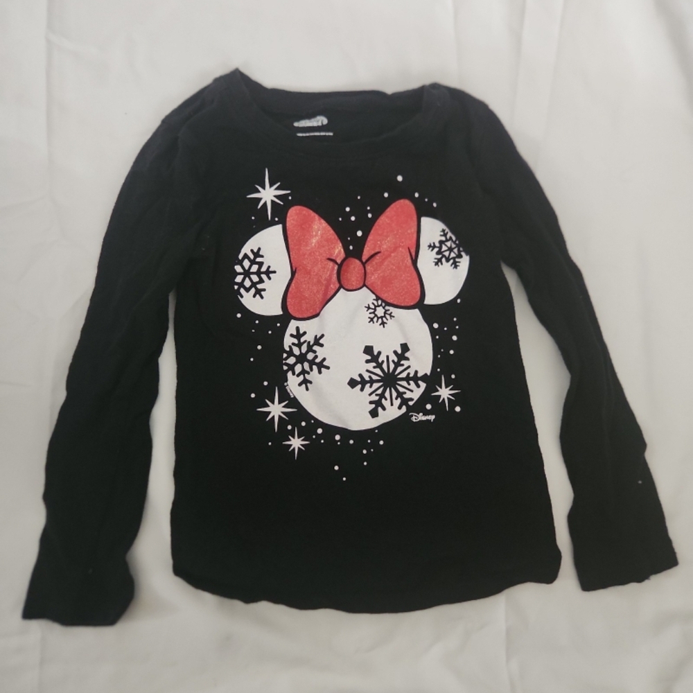 Disney Girls Size 4T minnie mouse Snowflake shirt #DD5